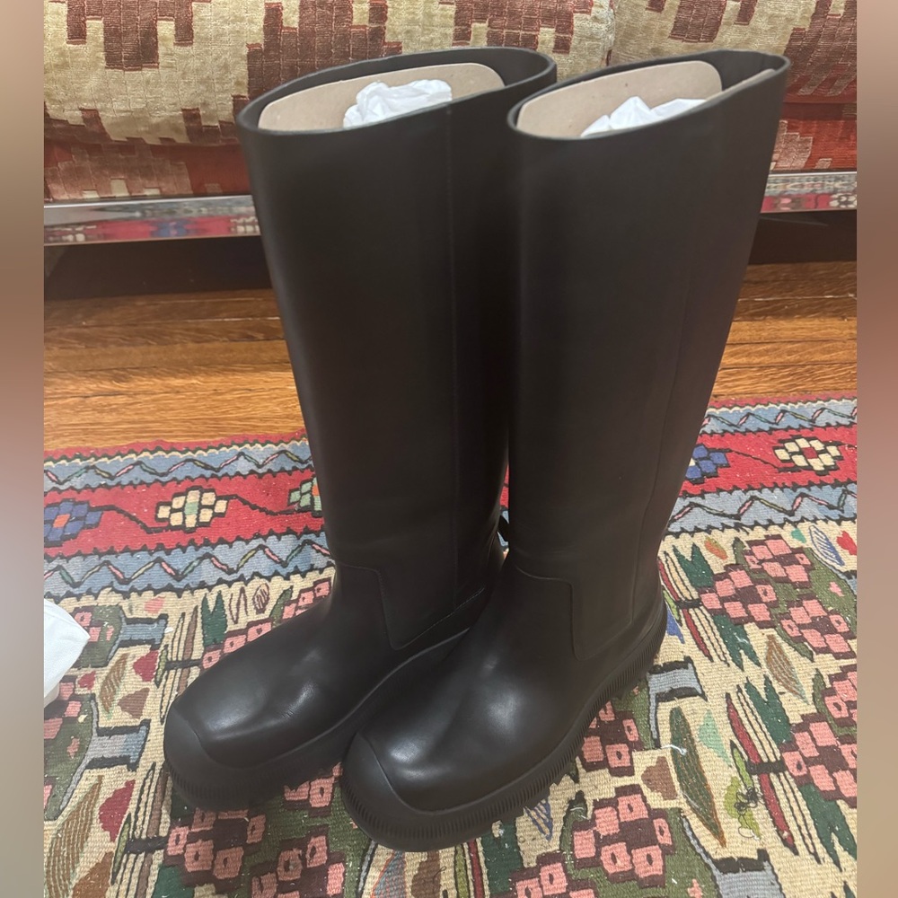 Jil Sander Black Leather Boots Size 38